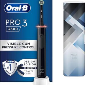 Oral-B Pro 3 Electric Toothbrush For Adults, 1 Cross Action Toothbrush Head & Mondrian Travel Case