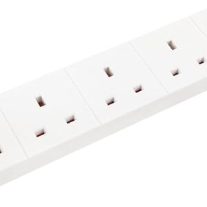 PRO ELEC PL09211 4 Gang Surge Protected Extension Lead White, 8m