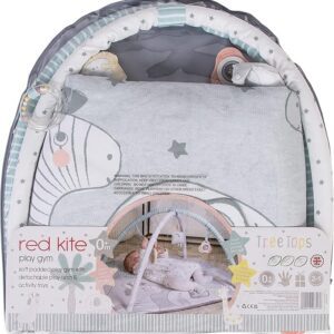 Red Kite Play Gym Tree Tops - Soft Padded Play Gym with Detachable Play Arch & Activity Toys Grey