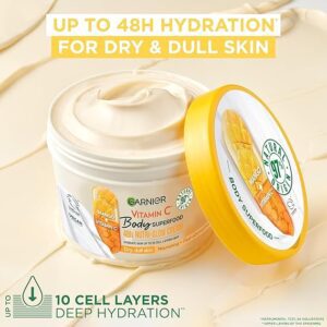 Garnier Body Superfood, Nutri Glow Body Cream, Vitamin C & Mango, for Dry & Dull Skin