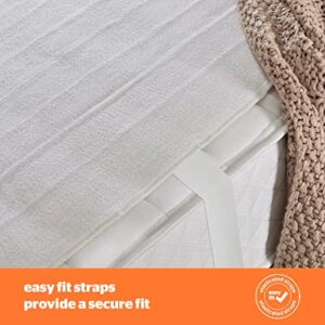 Silentnight Dual Control Electric Blanket Double - Heated Electric Underblanket Bed Warmer Sheet with 3 Heat Settings, Easy Fit Straps, Split Controls and Machine Washable - Double 150x137cm (60"x54")