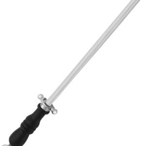 BEWOS Honing Steel, 26CM Honing Rod/Knife Steel,Professional Carbon Steel Sharpening Rod, Kitchen Knives Honing Rod, Kitchen Knife Sharpener Repair Knife Edge, Knife Steel with Non-Slip Handle