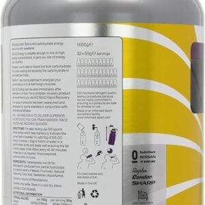 Science In Sport GO Energy Powder Energy Drinks, Blackcurrant Flavour, 47g of Carbohydrates, 32 Servings Per 1.6kg